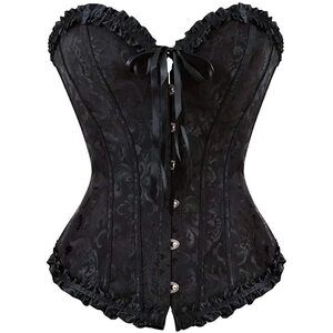 1543 Plus Size Corset Bustier Lace Up Overbust Bustier Lingerie Bodyshaper